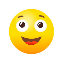 Emoji Pleasantly surprised. Emoticon reaction icon vector