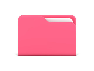Pink folder for documents storage 3d icon vector illustration - obrazy, fototapety, plakaty