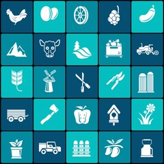vector agriculture and farming icons set