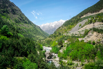 Mountain landscapes of the Buron village in North Ossetia