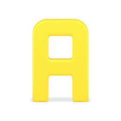 A yellow letter symbol 3d isometric icon vector illustration