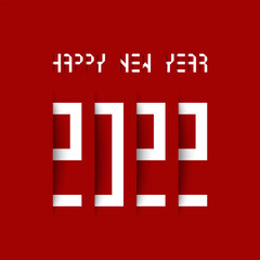 Happy New Year 2022 with shadow effect