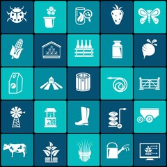 vector agriculture and farming icons set