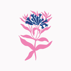 Botanical garden floral plants. Colorful flat vector illustration. Abstract contemporary modern trendy vector illustration. Perfect for posters, instagram posts, stickers.