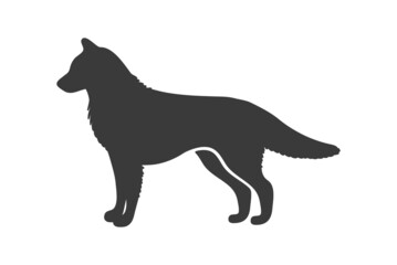 Husky silhouette. Siberian northern race dog, art vector icon