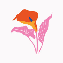 Botanical garden floral plants. Colorful flat vector illustration. Abstract contemporary modern trendy vector illustration. Perfect for posters, instagram posts, stickers.