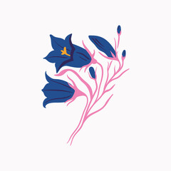 Botanical garden floral plants. Colorful flat vector illustration. Abstract contemporary modern trendy vector illustration. Perfect for posters, instagram posts, stickers.