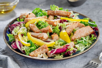 Summer chicken salad with vegetables