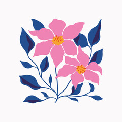 Botanical garden floral plants. Colorful flat vector illustration. Abstract contemporary modern trendy vector illustration. Perfect for posters, instagram posts, stickers.