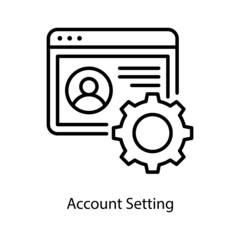 Account Setting vector Outline Icon Design illustration. Social Media Symbol on White background EPS 10 File