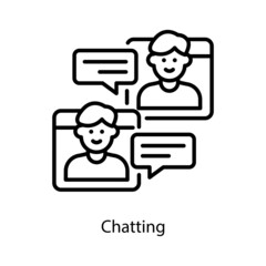Chatting vector Outline Icon Design illustration. Social Media Symbol on White background EPS 10 File