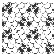 Seamless pattern of drawn fish scales. Texture stamp for digital brush.
