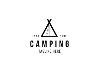 Simple and minimalist camping logo inspiration.