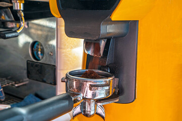 barista is preparing fresh coffee