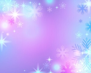 Fototapeta na wymiar Rainbow pastel snowflake star light Christmas background