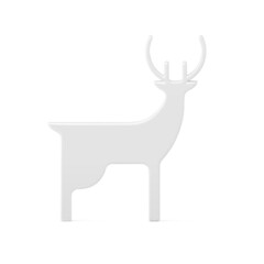 Ice forest deer minimalist shape Christmas festive decor realistic vector illustration