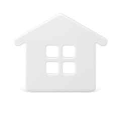 Realistic silver village house Christmas toy realistic vector White glossy countryside home