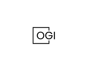 OGI letter initial logo design vector illustration