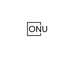ONU letter initial logo design vector illustration