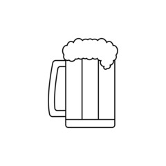 Beer stein. Beer mug. Editable isolated linear vector illustration, icon and clipart on white background.