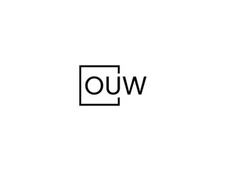 OUW letter initial logo design vector illustration