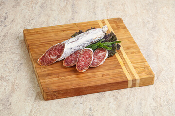Spanish pork fuet dry sausage