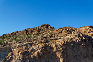 Small Mountain Rock Formation in Arizona on a beautiful day. Selective focus.