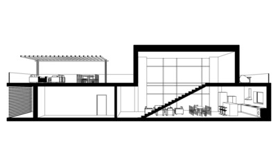 Fototapeta na wymiar Modern house architecture 3d illustration