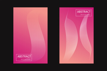 set of pink abstract background banners