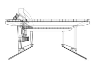 Rail-mounted gantry container crane outline
