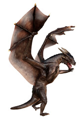 3D Rendering Fairy Tale Dragon on White