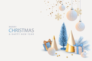 Merry Christmas and Happy New Year banner - 469499383