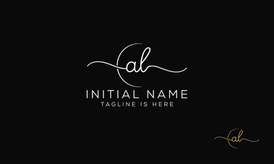 AL LA Signature initial logo template vector