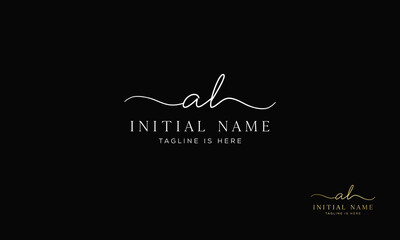 AL LA Signature initial logo template vector