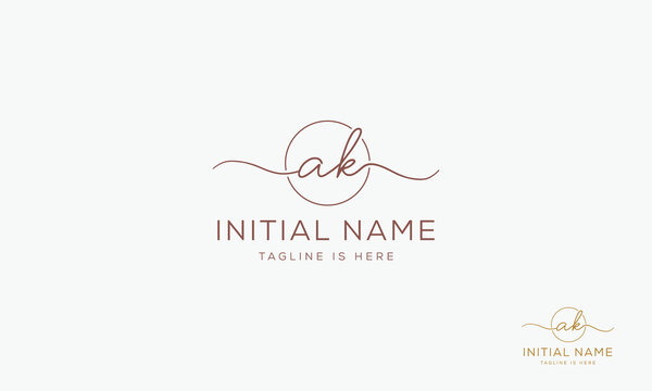 AK KA Signature initial logo template vector