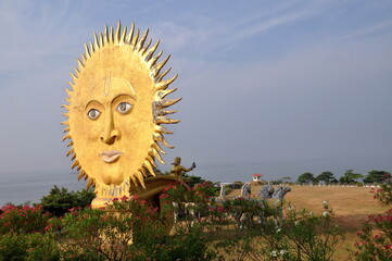 Chariot of Sun God at Murdeshwar on the coast of the Arabian Sea, India  