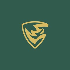 simple rhino and shield logo. vector illustration for business logo or icon © gilar