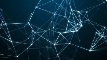 Abstract technology background from lines and dots. Plexus space geometrical backdrop