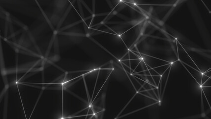 Abstract technology background from lines and dots. Plexus space geometrical backdrop