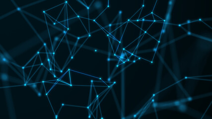 Abstract technology background from lines and dots. Plexus space geometrical backdrop