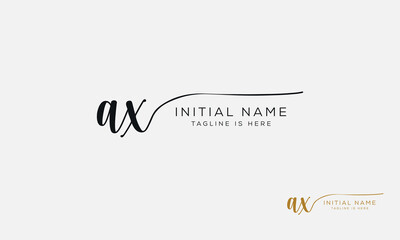 AX XA Signature initial logo template vector