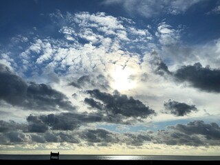 storm clouds over the sea