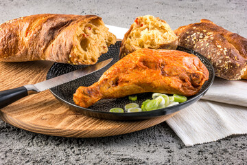 Smoked chicken leg with paprika