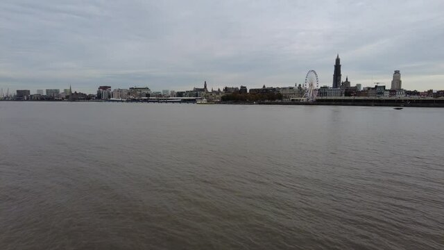 view of the river sheldt in Antwerp