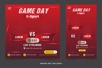 social media post esport gaming with elegant and luxury design template for advertising and marketing