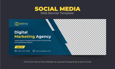 Digital marketing agency social media post and web banner template design