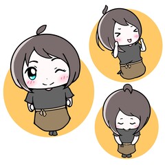 アルバイトイラスト　居酒屋の店員