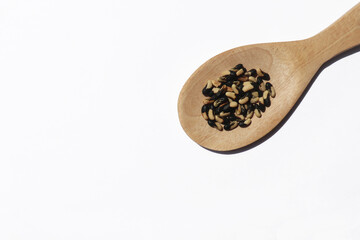 A spoon of snake bean seeds