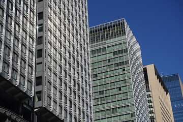 Obraz premium A Business District-Building,オフィス街、ビル群、東京駅