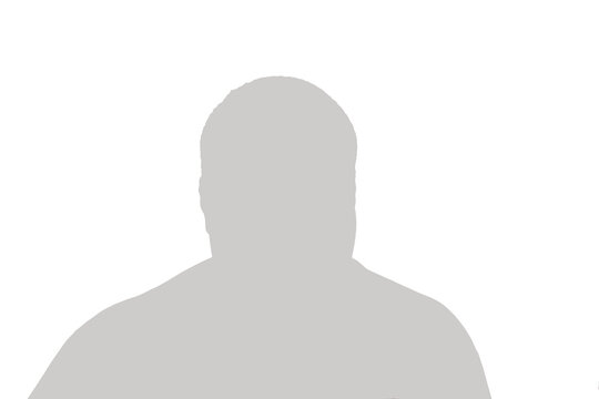 Silhouette of an adult young anonymous man on a white background